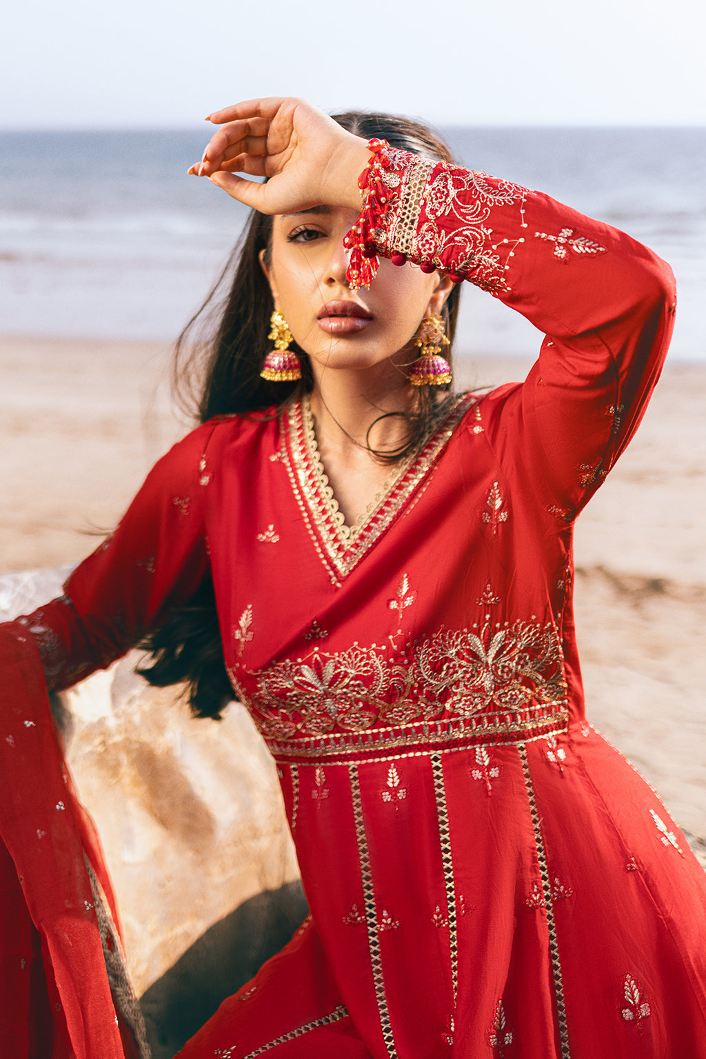 Ghazal Zarposh Jahanara – Luxury Embroidered Unstitched 3 Piece Festive Lawn & Organza Suit with Dupatta