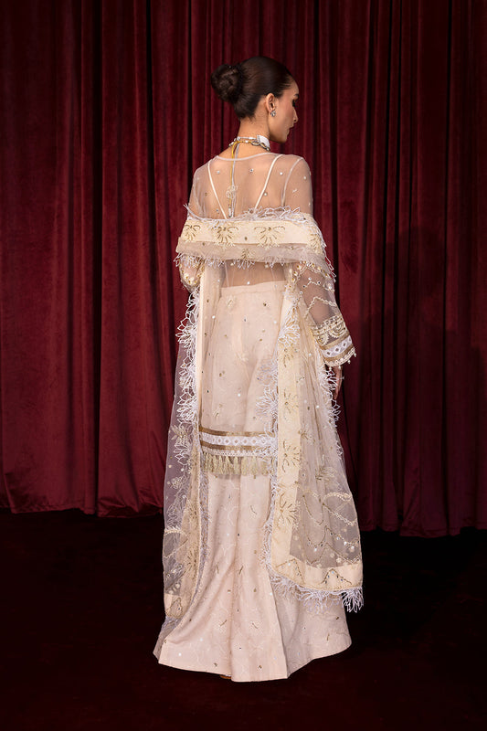 RAHA Zarposh Jahanara Embroidered Unstitched 3 Piece Festive Suit – Net, Organza & Raw Silk Adda Work