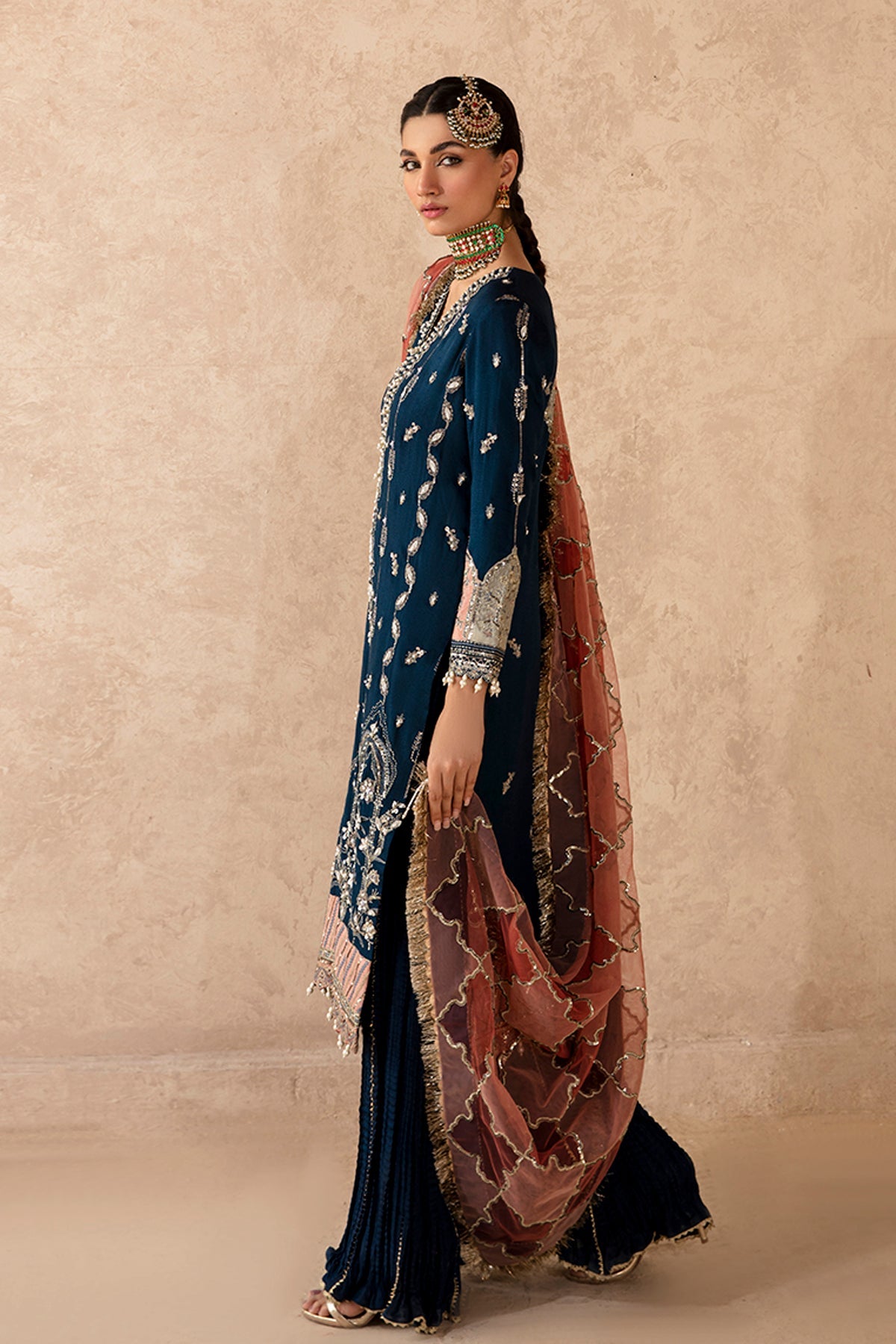 ANAYA Zarposh Jahanara Embroidered Unstitched 3 Piece Festive Suit