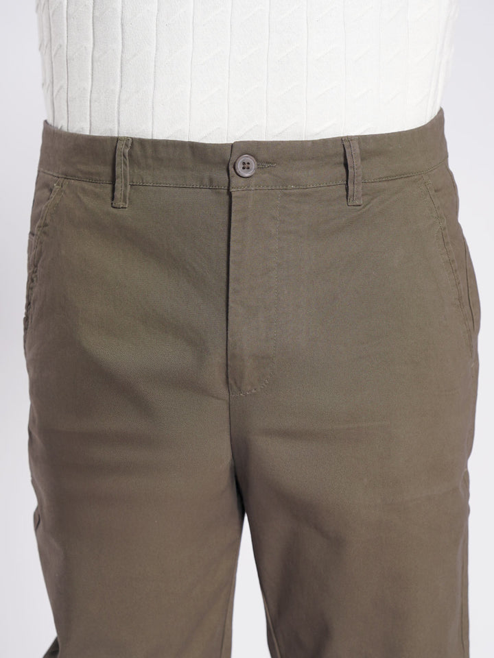 Brown Straight Fit Chino Pant