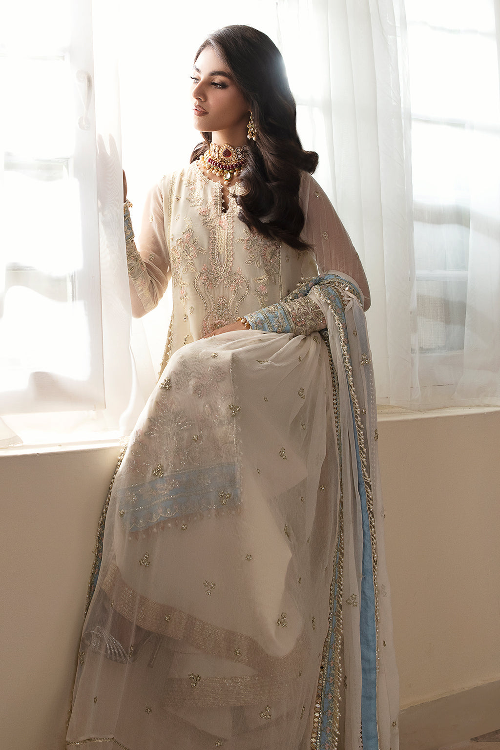 Shafaq Zarposh Jahanara Embroidered Unstitched 3 Piece Festive Suit