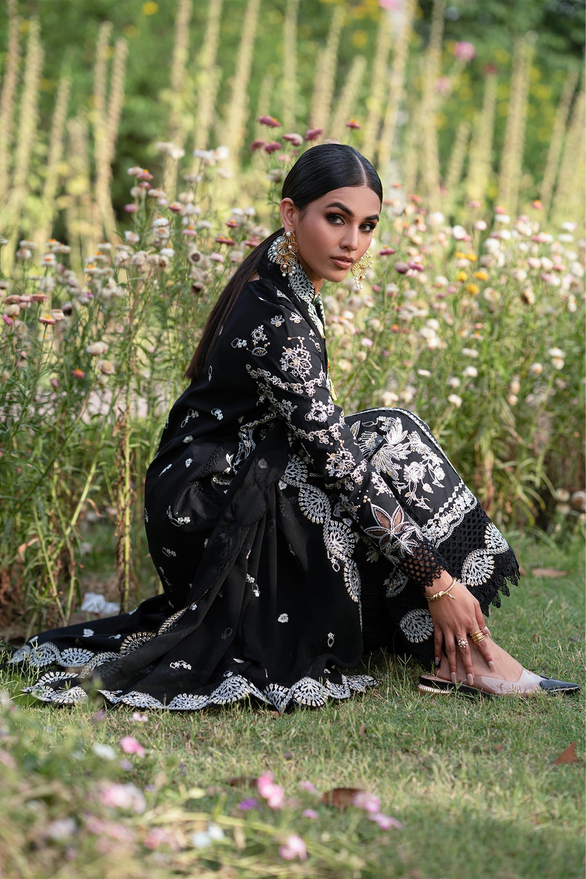 Selara Zarposh Jahanara Embroidered Unstitched 3 Piece Festive Lawn Suit with Chiffon Dupatta