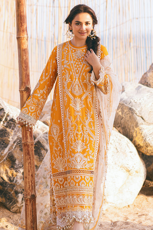 Afsana – Luxury Embroidered Lawn 3 Piece Suit with Digital Print Organza Dupatta & Cotton Trouser