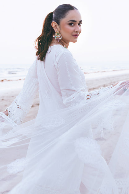 Falak – Luxury Embroidered Lawn 3 Piece Suit with Net Laser Dupatta & Cotton Trouser