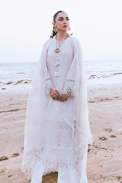 Falak – Luxury Embroidered Lawn 3 Piece Suit with Net Laser Dupatta & Cotton Trouser