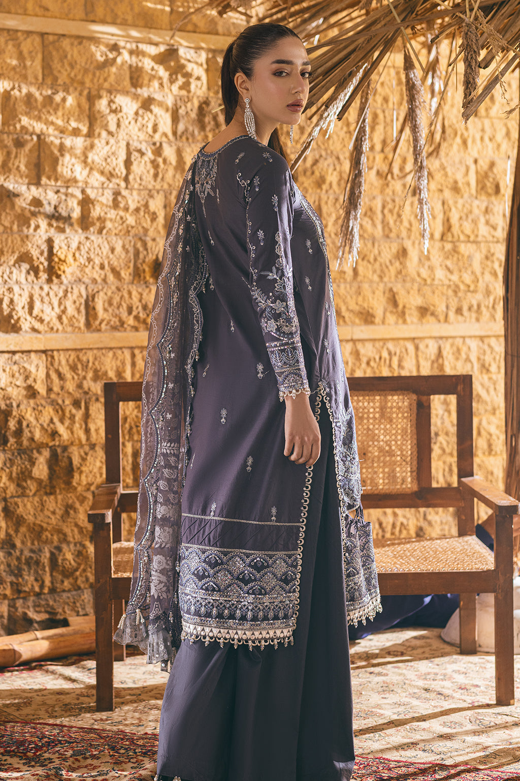 Kiral Zarposh Jahanara – Luxury Embroidered Unstitched 3 Piece Festive Lawn & Organza Suit with Dupatta