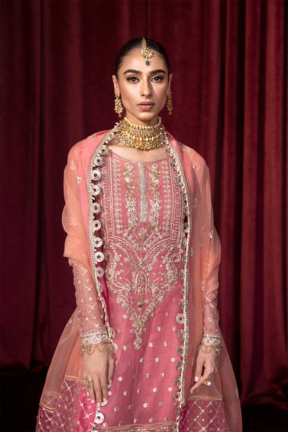 DASTAN Zarposh Jahanara Embroidered Unstitched 3 Piece Festive Suit – Zari Organza & Adda Work