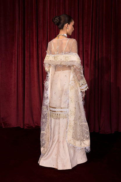 RAHA Zarposh Jahanara Embroidered Unstitched 3 Piece Festive Suit – Net, Organza & Raw Silk Adda Work