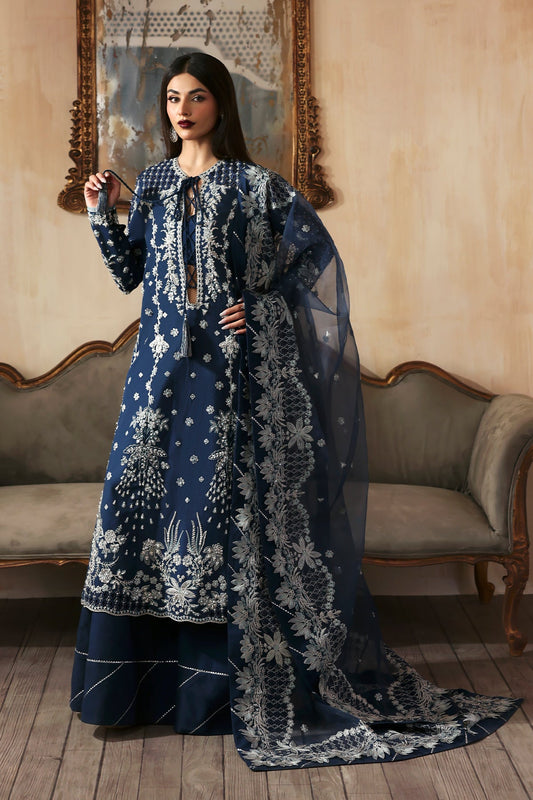 Inara Zarposh Jahanara Hand-Embellished Embroidered Unstitched 3 Piece Festive Raw Silk Suit with Organza Dupatta
