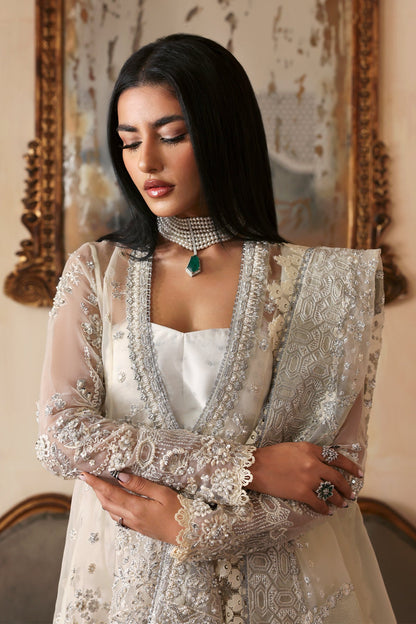 Zaunisa Zarposh Jahanara Embroidered Unstitched 3 Piece Festive Organza Suit with Zari Jacquard Trouser