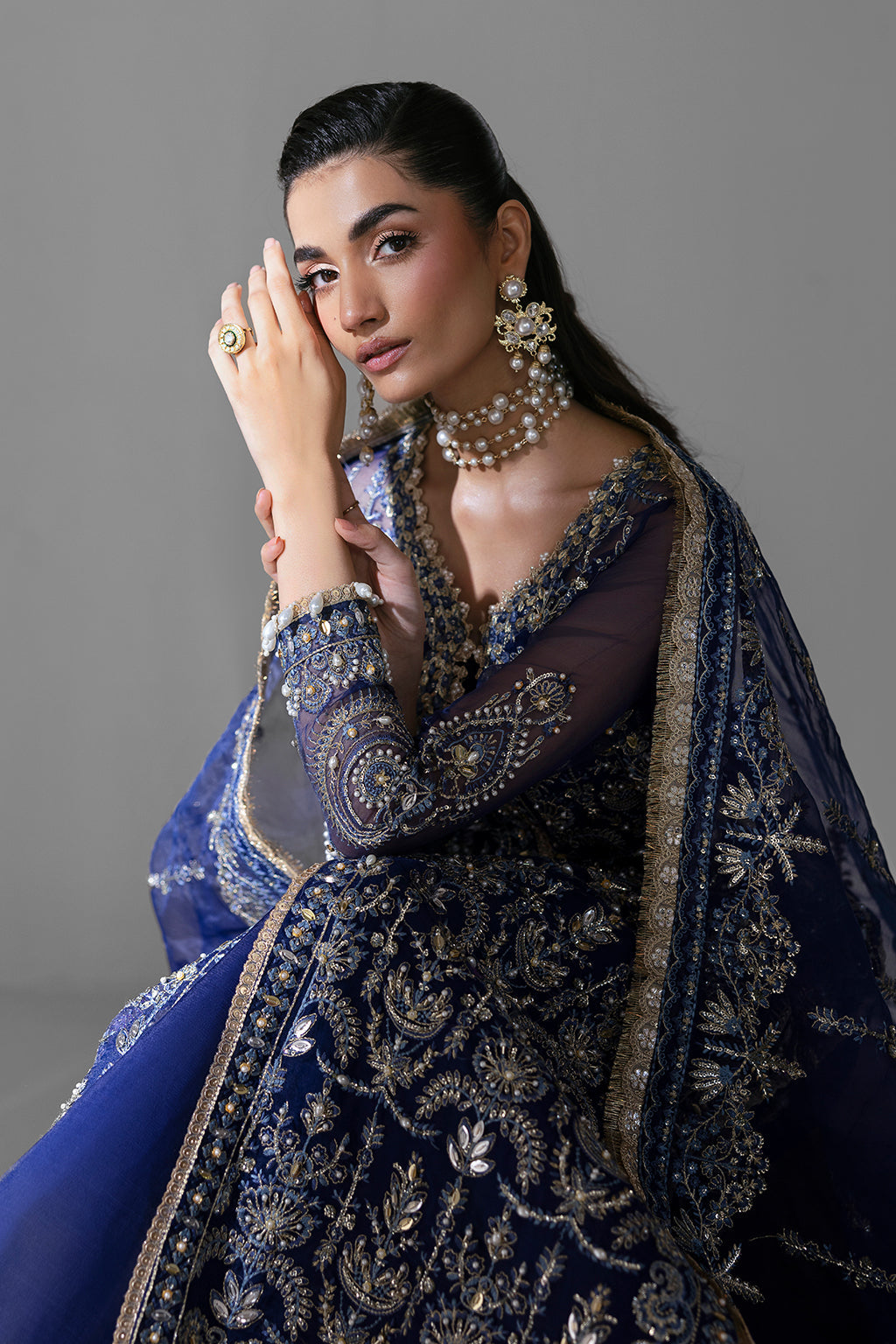 Orchid Zarposh Jahanara – Embroidered Organza Unstitched 3 Piece Festive Suit