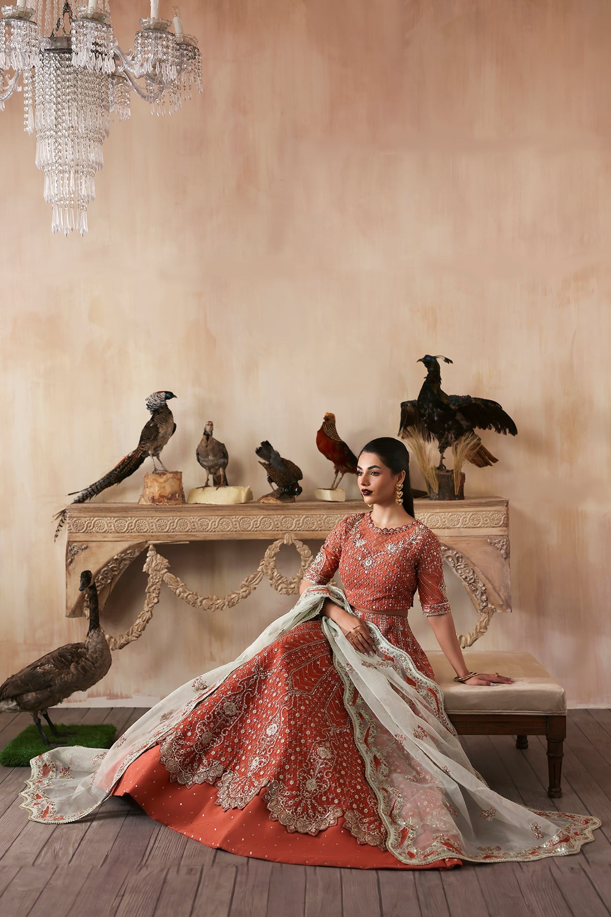 Mahgul Zarposh Jahanara Hand-Embellished Embroidered Unstitched 3 Piece Festive Raw Silk Suit with Organza Dupatta