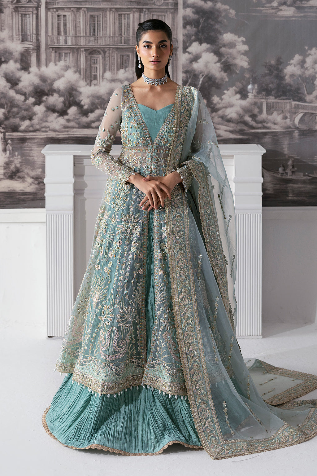 Velour Zarposh Jahanara – Embroidered Organza Unstitched 3 Piece Festive Suit