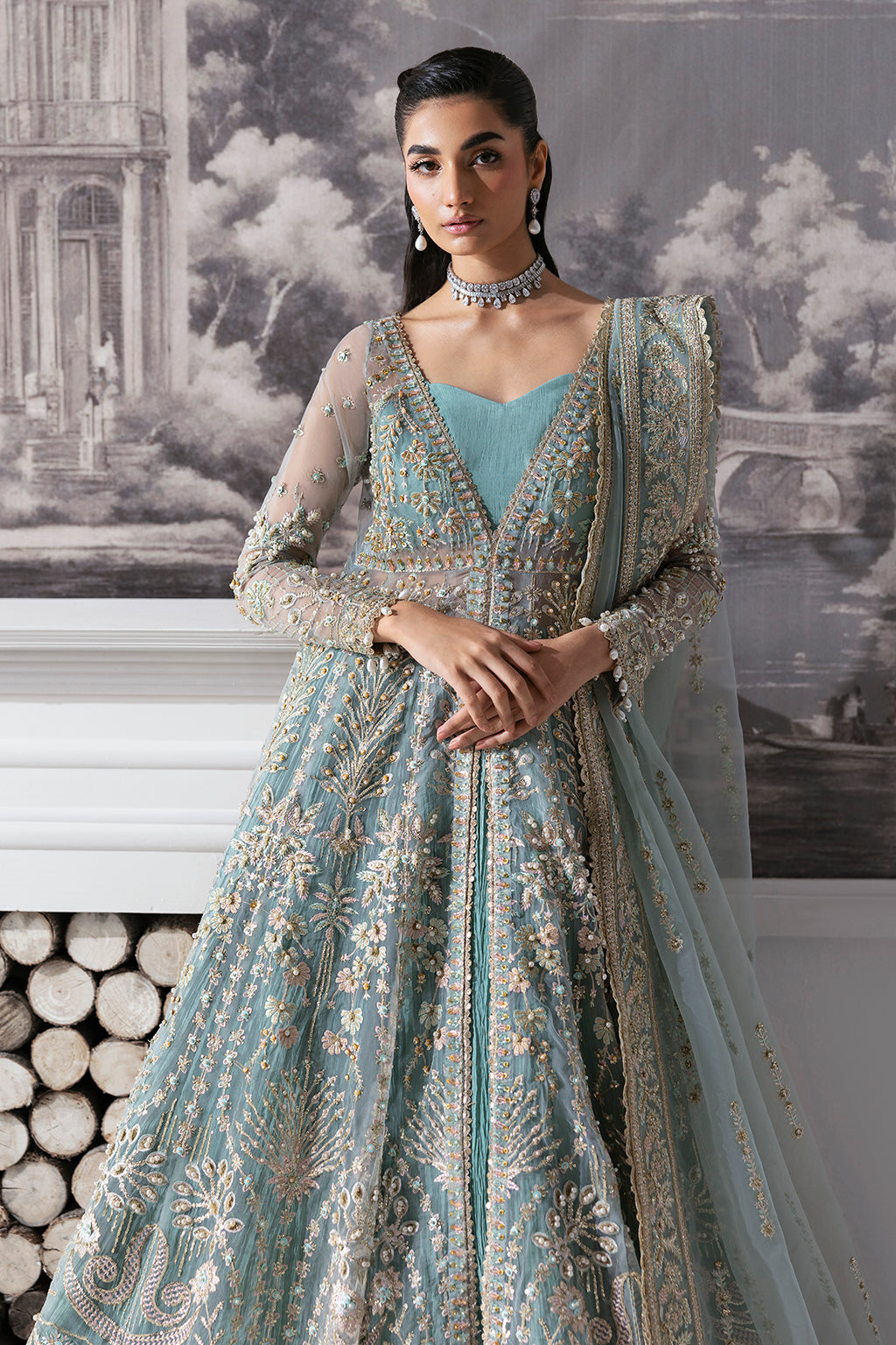 Velour Zarposh Jahanara – Embroidered Organza Unstitched 3 Piece Festive Suit