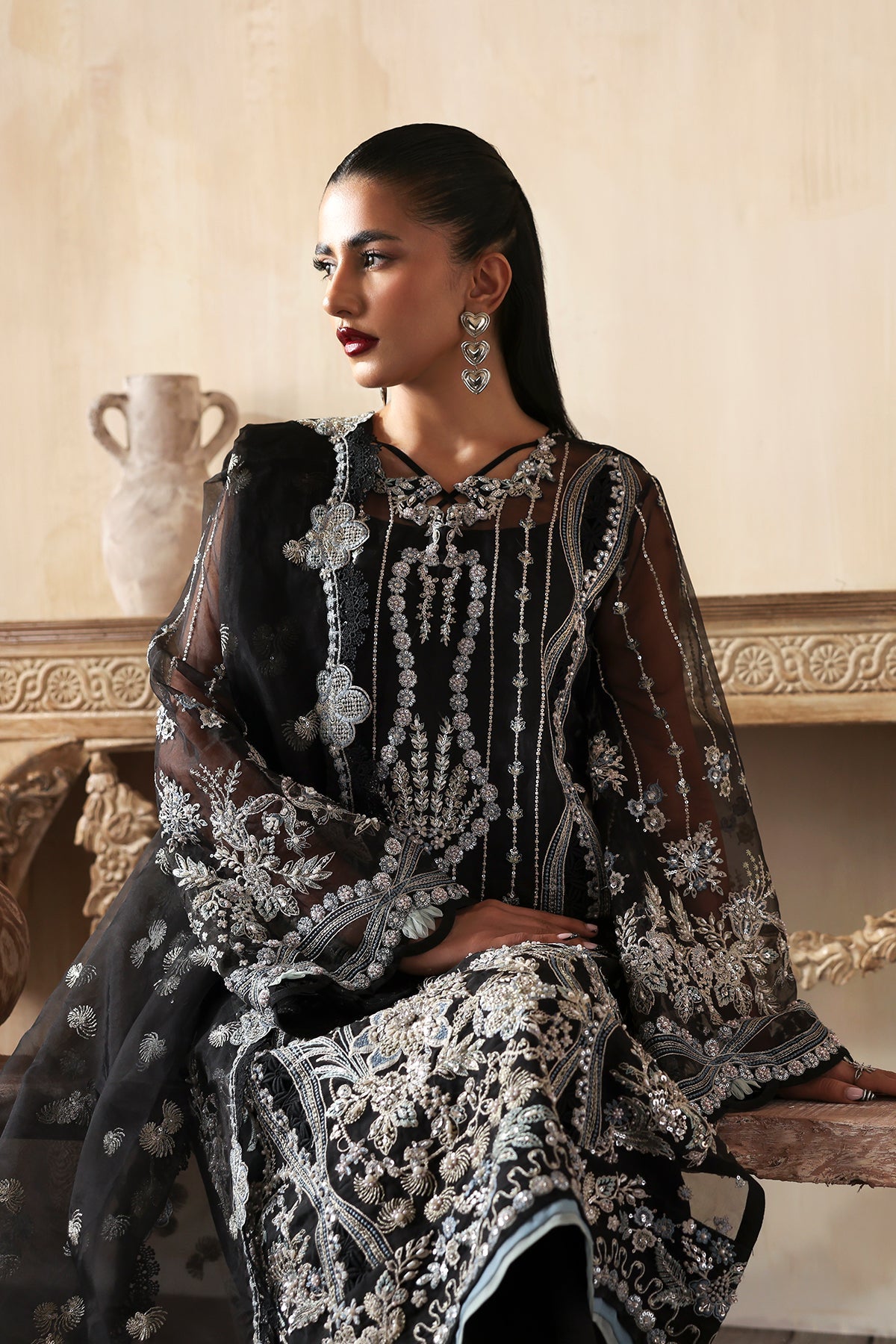 Ayzel Zarposh Jahanara Hand-Embellished Embroidered Unstitched 3 Piece Festive Organza Suit