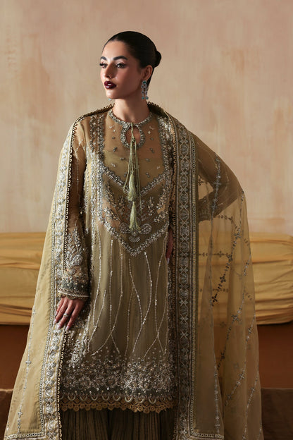 Zarqash Zarposh Jahanara Hand-Embellished Embroidered Unstitched 3 Piece Festive Raw Silk Suit