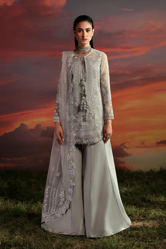 Lumen Zarposh Jahanara Embroidered Unstitched 3 Piece Festive Chiffon Suit with Raw Silk Trouser