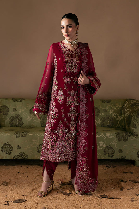 Poise Zarposh Jahanara Embroidered Unstitched 3 Piece Festive Chiffon Suit with Raw Silk Trouser