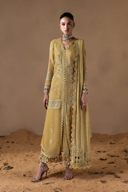 Cymelle Zarposh Jahanara Embroidered Unstitched 3 Piece Festive Chiffon Suit with Raw Silk Trouser