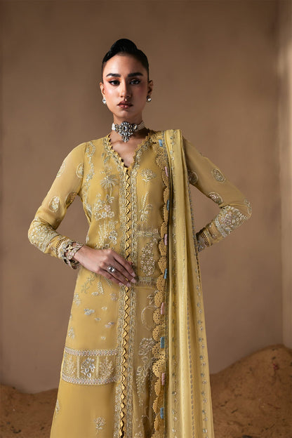 Cymelle Zarposh Jahanara Embroidered Unstitched 3 Piece Festive Chiffon Suit with Raw Silk Trouser