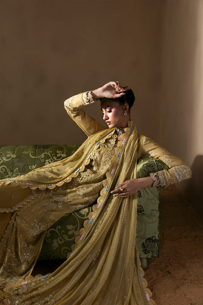 Cymelle Zarposh Jahanara Embroidered Unstitched 3 Piece Festive Chiffon Suit with Raw Silk Trouser