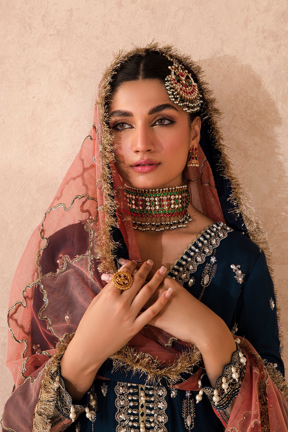 ANAYA Zarposh Jahanara Embroidered Unstitched 3 Piece Festive Suit