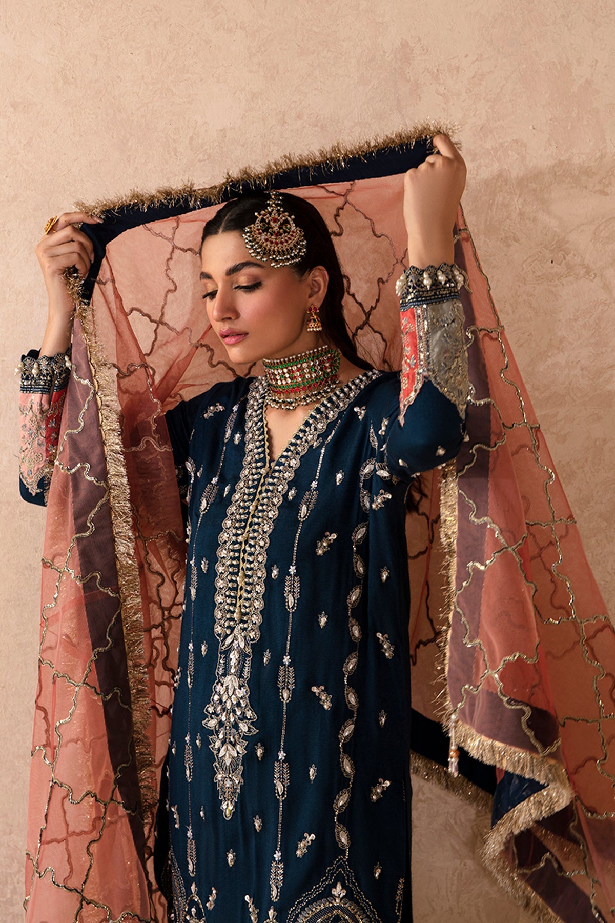 ANAYA Zarposh Jahanara Embroidered Unstitched 3 Piece Festive Suit