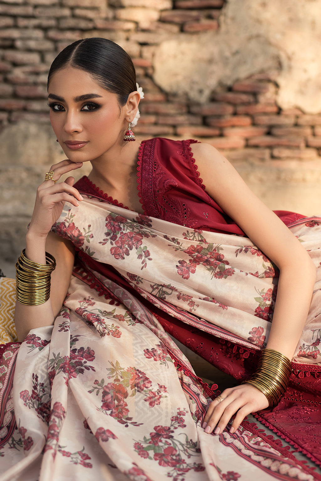 Saanjh Zarposh Jahanara Embroidered Unstitched 3 Piece Festive Suit