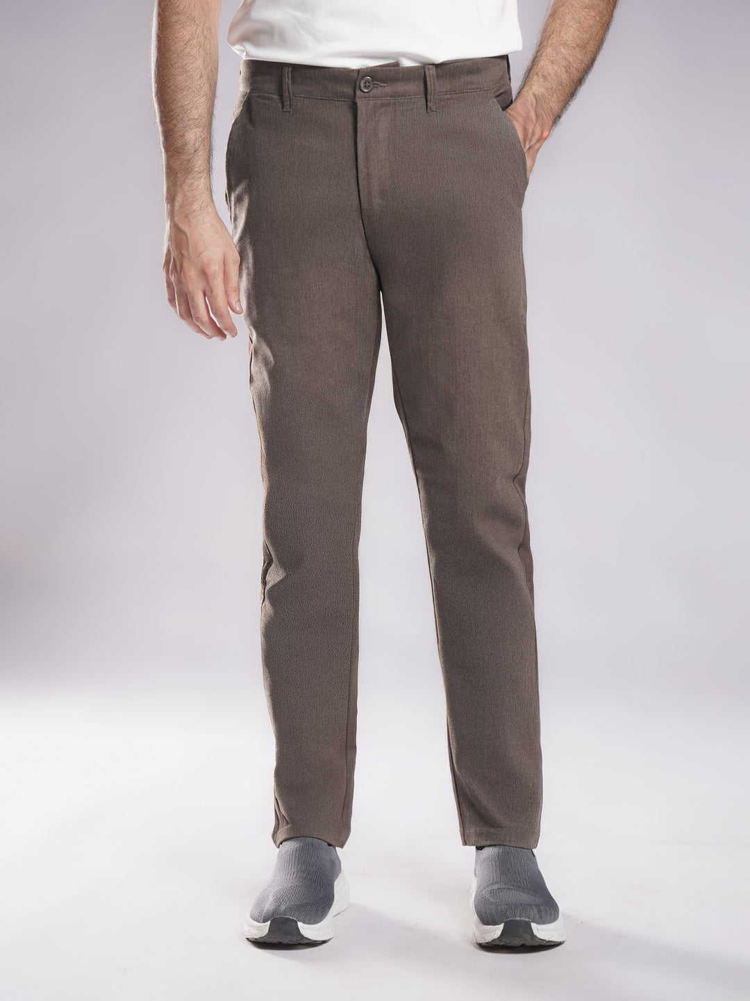 Brown Straight Fit Chino Pant
