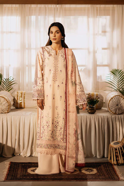 Gulbano Zarposh Jahanara – Embroidered Lawn Unstitched 3 Piece Festive Suit with Silk Dupatta & Cotton Trouser