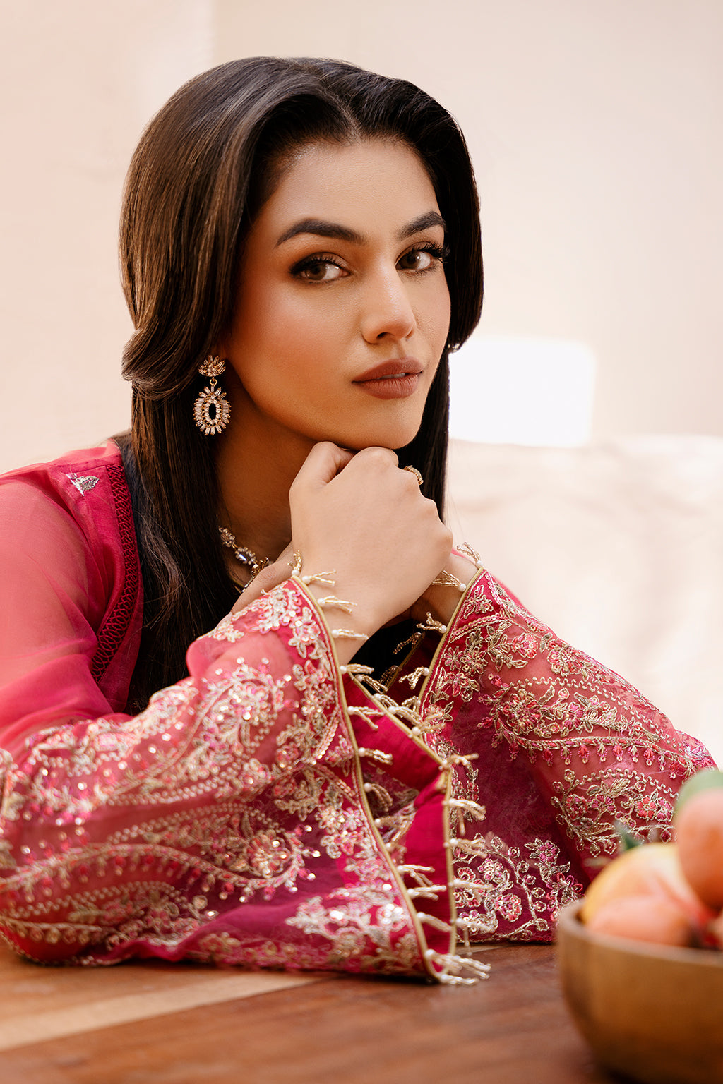 Gulab Zarposh Jahanara Embroidered Stitched 3 Piece Festive Suit – Organza Shirt, Raw Silk Trouser & Dupatta