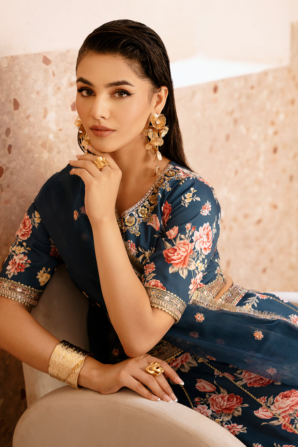 Charmeuse Zarposh Jahanara Embroidered Stitched 3 Piece Festive Suit