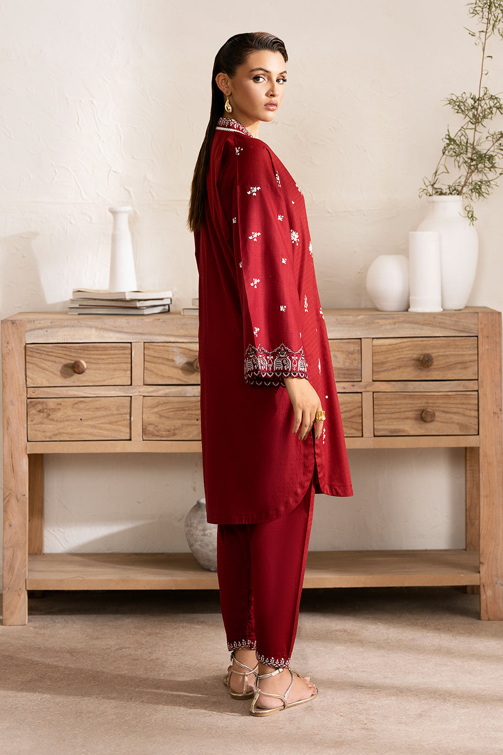 Jasper Zarposh Jahanara Embroidered Stitched 2 Piece Festive Suit – Cotton Shirt & Trouser