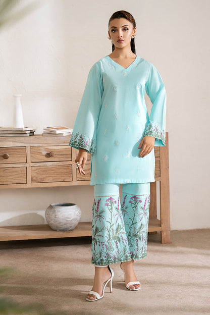 Aqua Zarposh Jahanara Embroidered Stitched 2 Piece Festive Suit – Cotton Shirt & Trouser