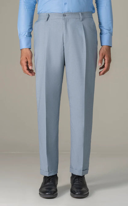 Elasticated pleated pant Light Grey