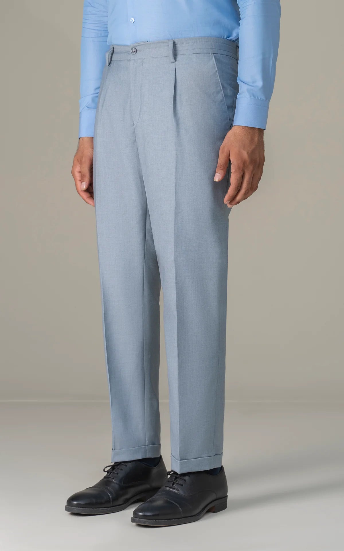 Elasticated pleated pant Light Grey