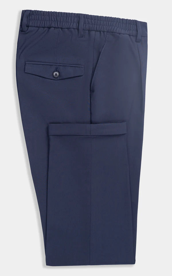 Elasticated pleated pant Navy