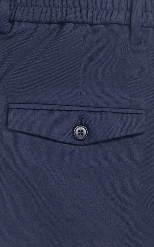 Elasticated pleated pant Navy