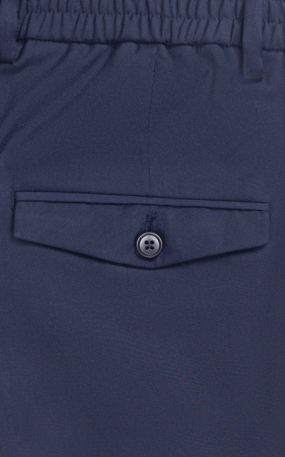 Elasticated pleated pant Navy