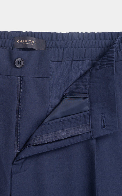 Elasticated pleated pant Navy