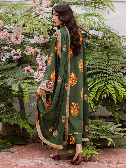 Mahnur Luxury Embroidered Lawn 3pc