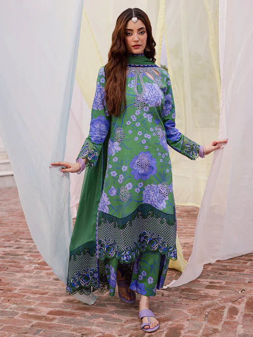 Mahnur Gulzar Luxury Embroidered Viscose 3pc