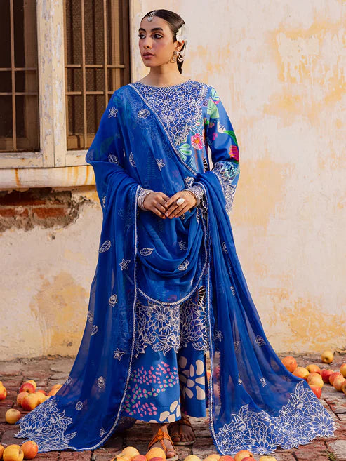 Mahnur Gulzar Luxury Embroidered Viscose 3pc