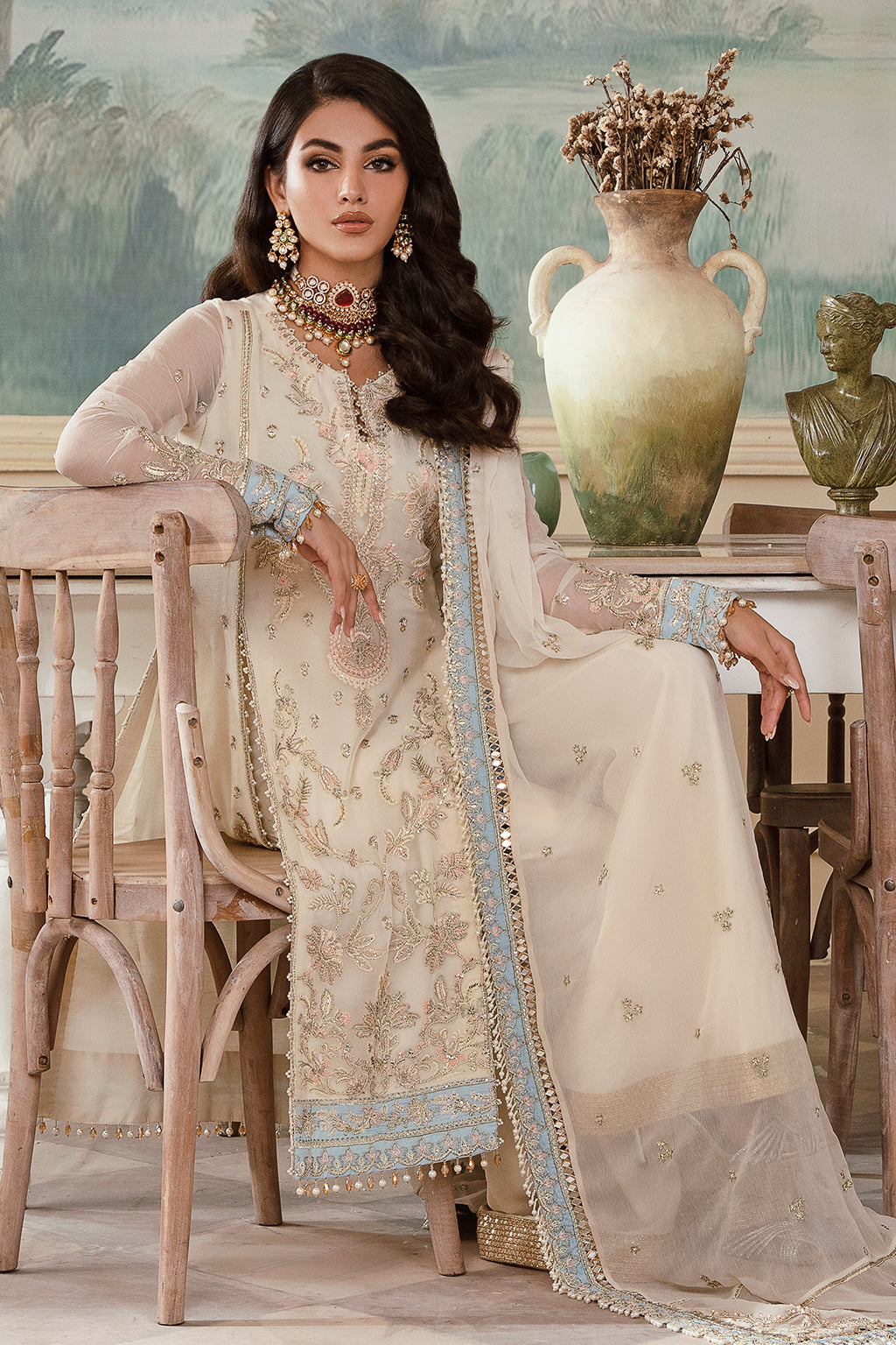 Shafaq Zarposh Jahanara Embroidered Unstitched 3 Piece Festive Suit