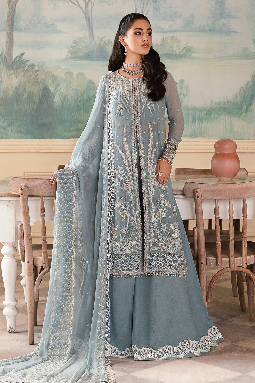 Shanze Zarposh Jahanara Embroidered Unstitched 3 Piece Festive Suit