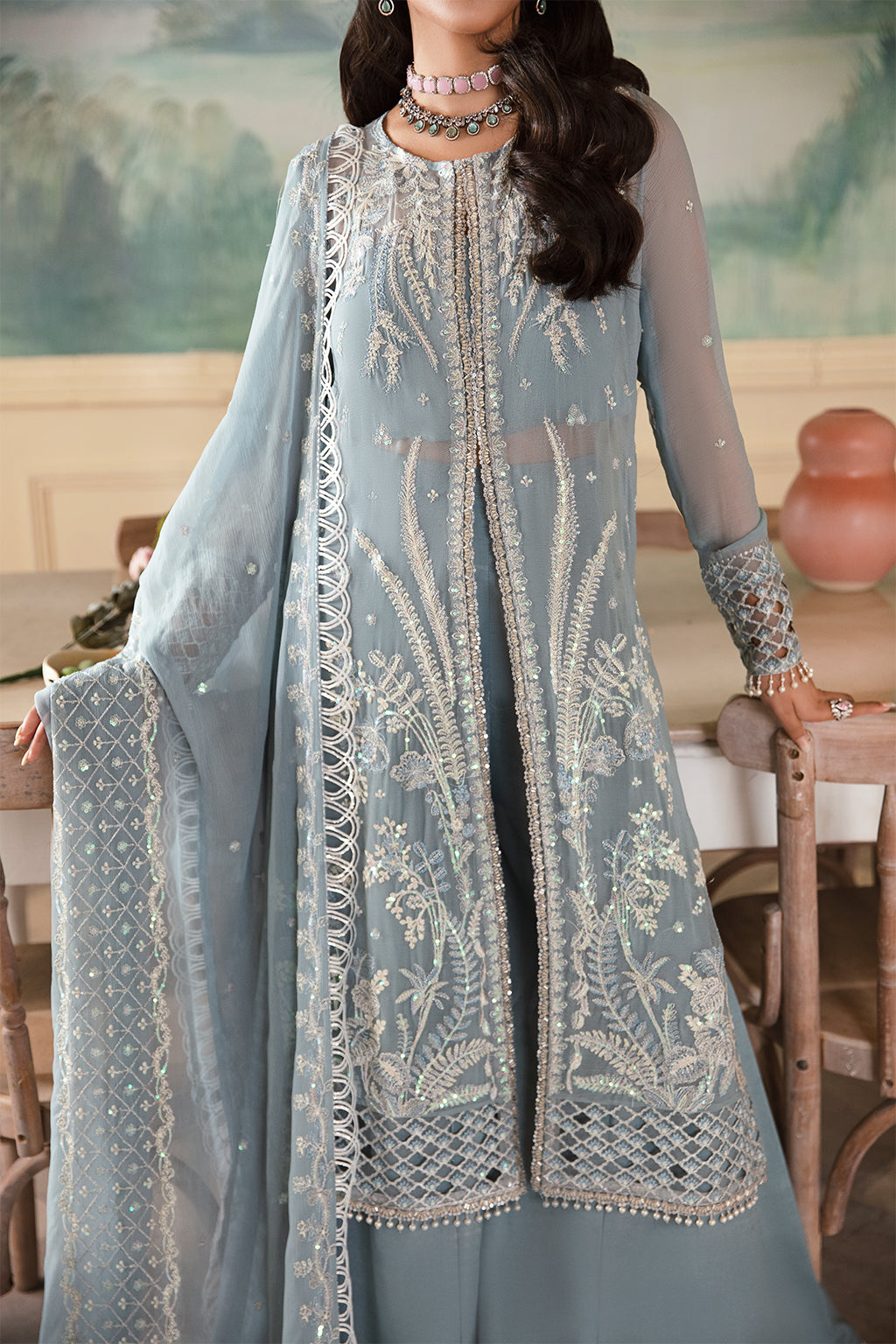 Shanze Zarposh Jahanara Embroidered Unstitched 3 Piece Festive Suit