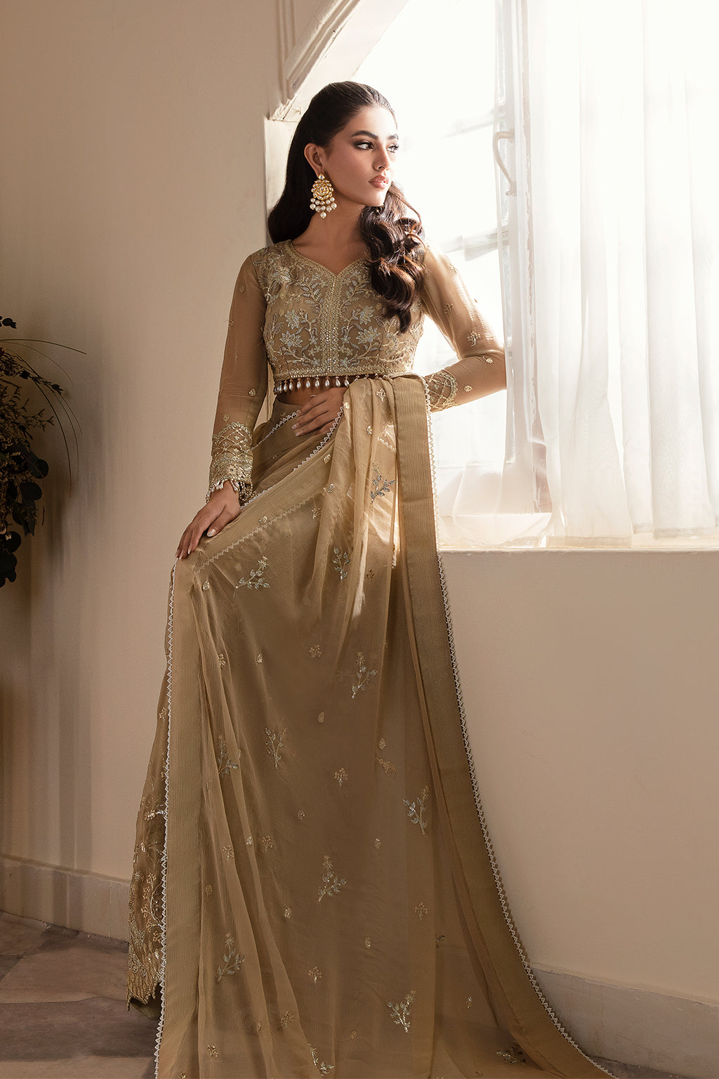 Mehru Zarposh Jahanara Embroidered Unstitched 3 Piece Festive Suit – Chiffon, Organza & Raw Silk