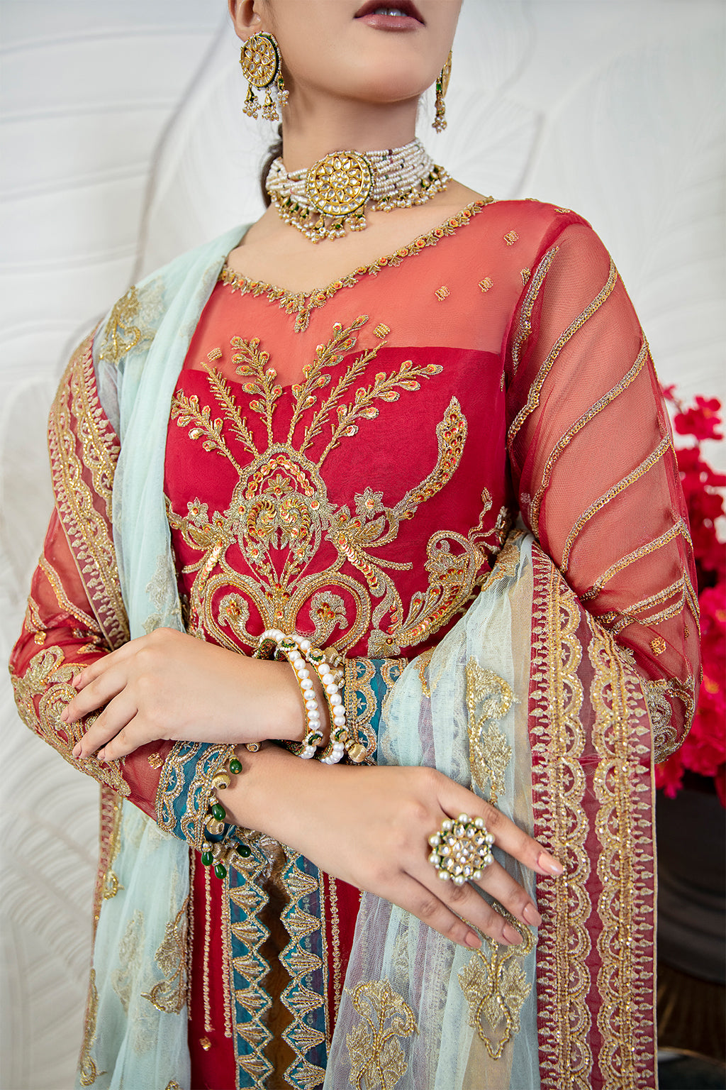 Lark 05 Zarposh Jahanara Embroidered Unstitched 3 Piece Festive Suit