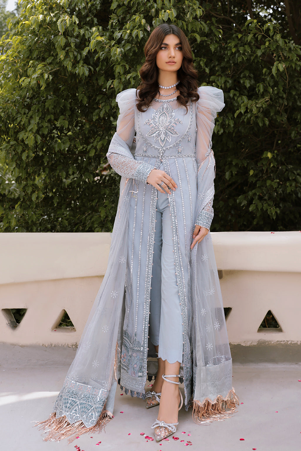 VERBENA Zarposh Jahanara Embroidered Unstitched 3 Piece Festive Suit – Net & Raw Silk Adda Work