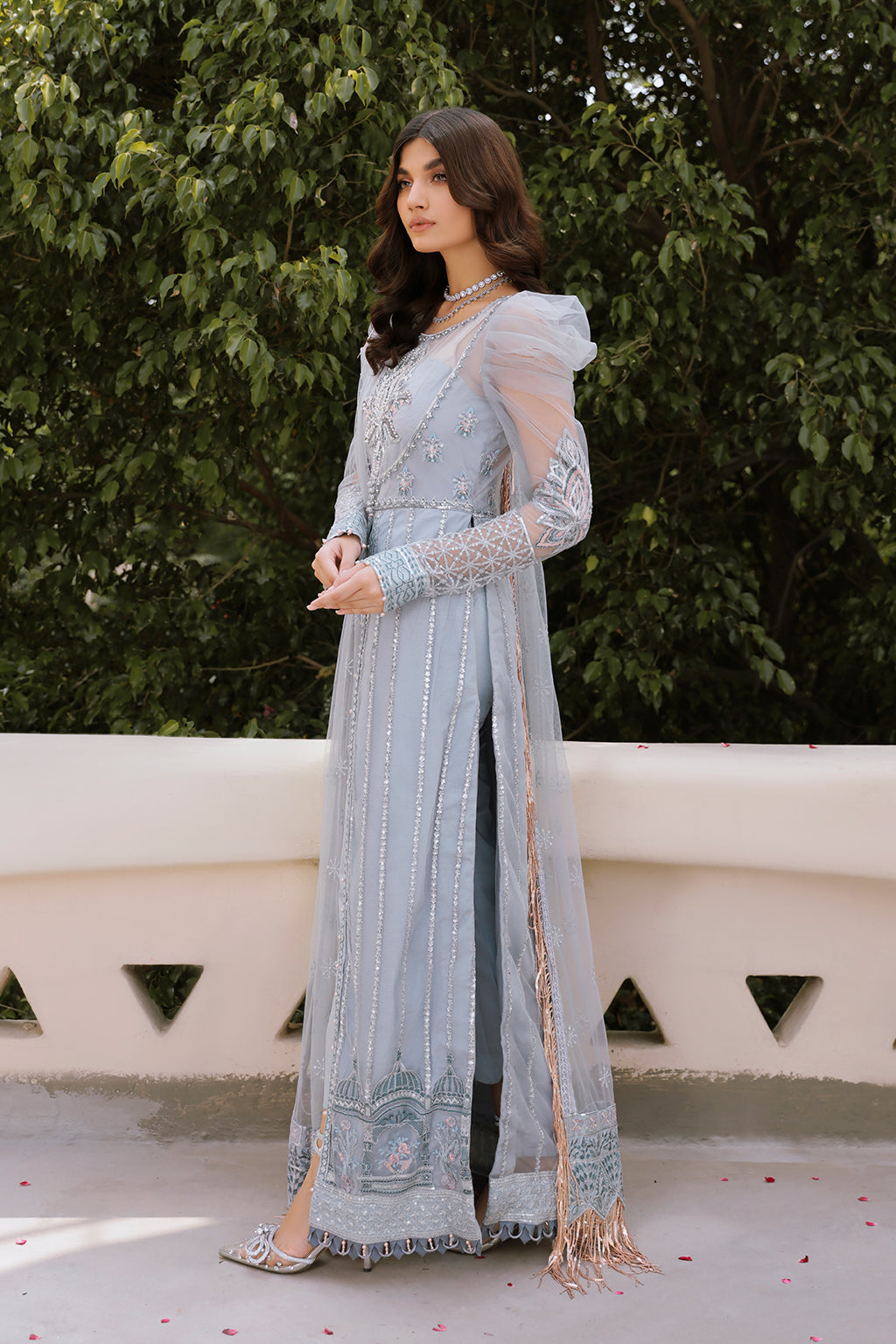 VERBENA Zarposh Jahanara Embroidered Unstitched 3 Piece Festive Suit – Net & Raw Silk Adda Work